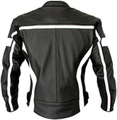 Classyak Men's Real Leather Cowhide Motorcycle Racing Jacket